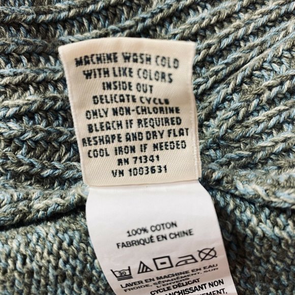 LL Bean Women's Size 3X Green Cardigan Open Front Oversized Heavy Knit - Picture 3 of 10